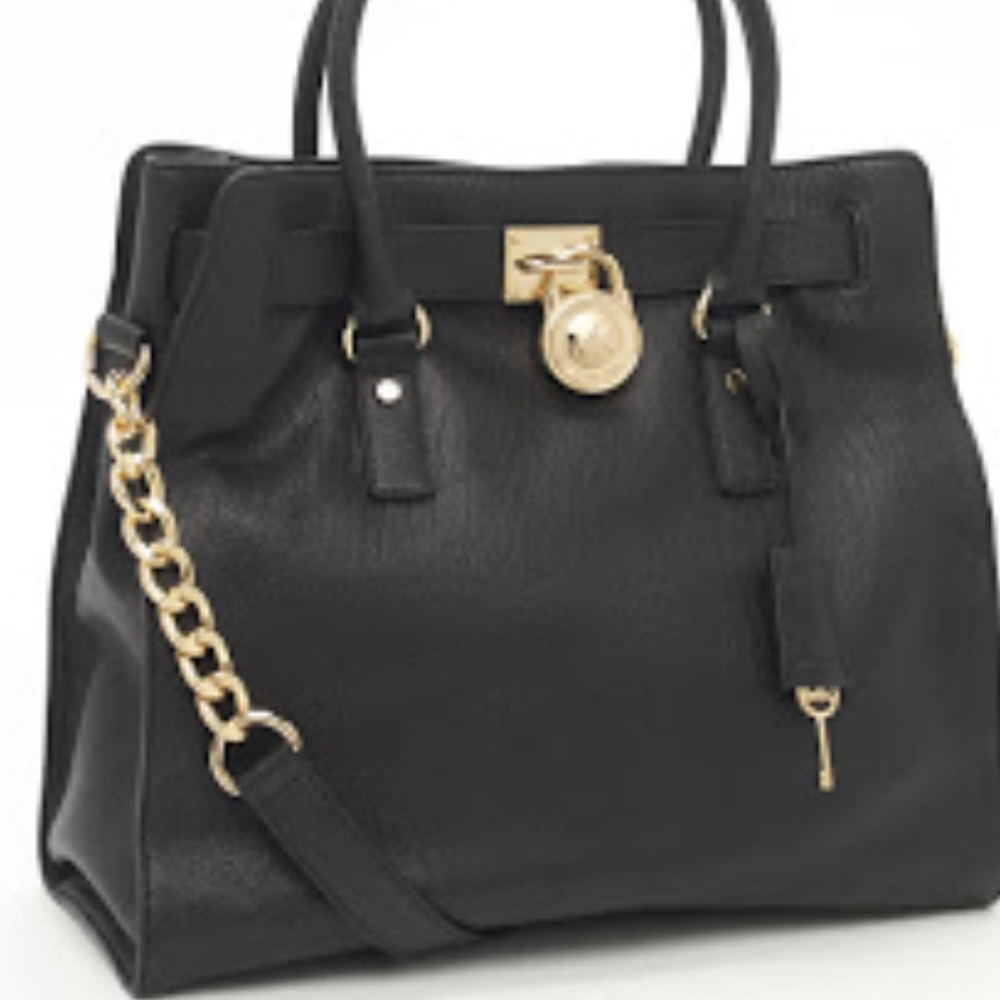 Black Saffiano leather Michael Kors Hamilton bag